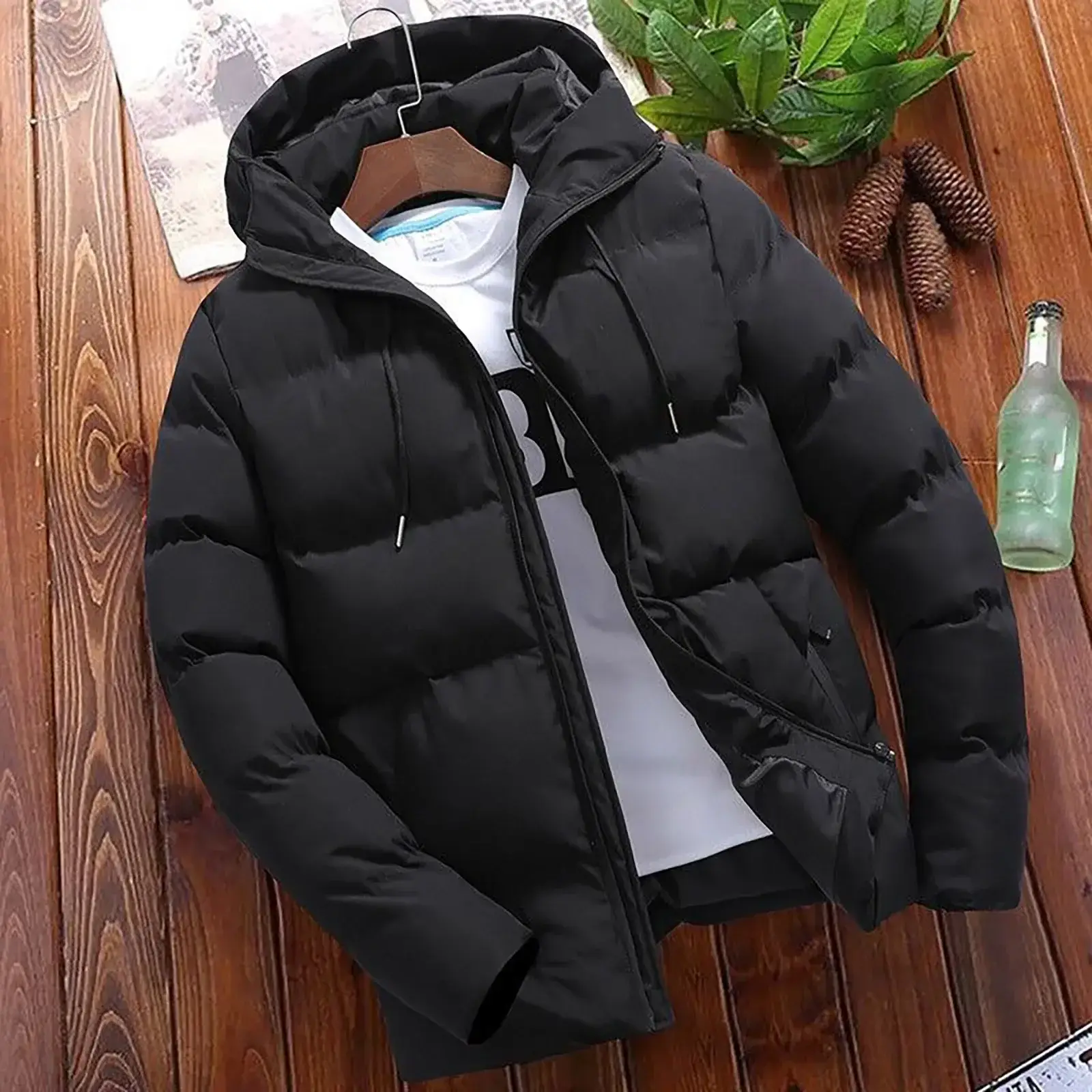 Fashion Parkas Men Overcoat Men's Casual Jacket Wa...