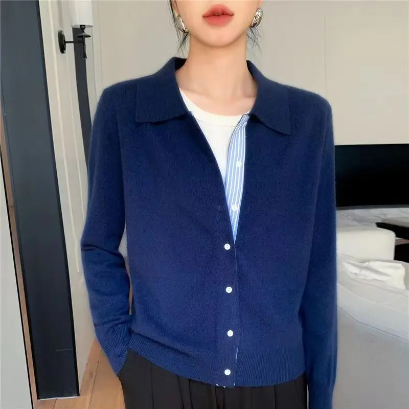 New Fashionable Button Sweater Comfortable Lapel Cardigan