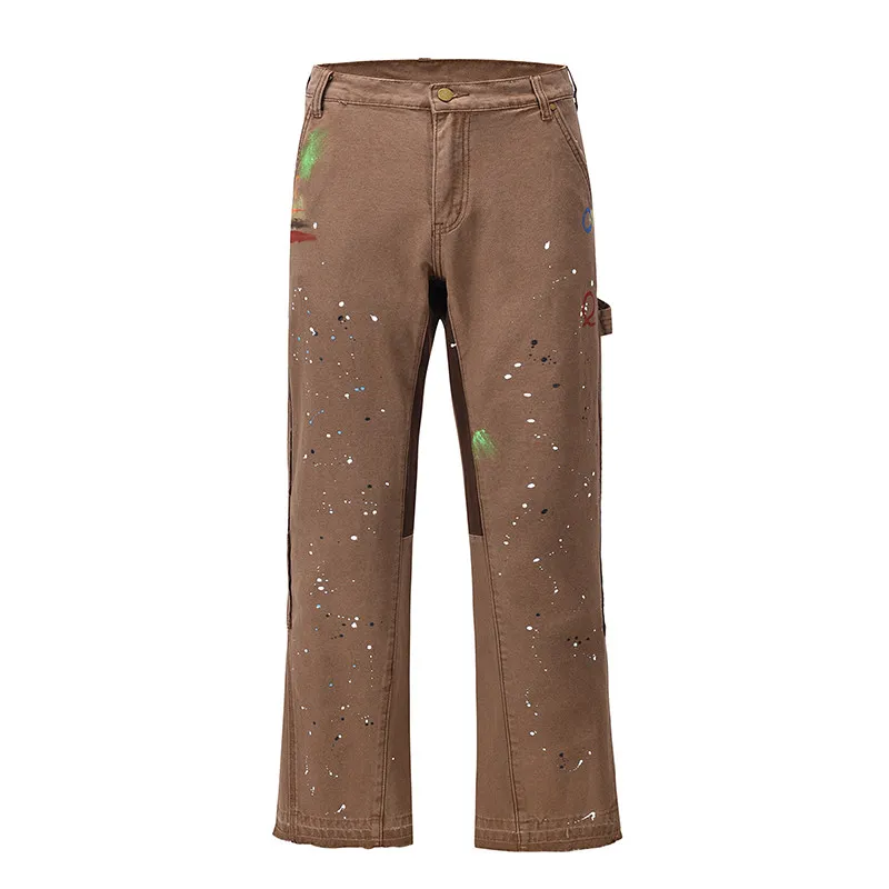 Men's Graffiti Print Wide-Leg Flare Pants