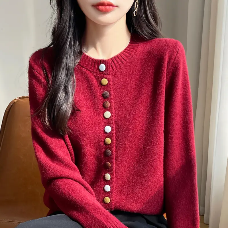 Women Cardigans Fashion Single Breasted Thick Warm Knitted Sweater