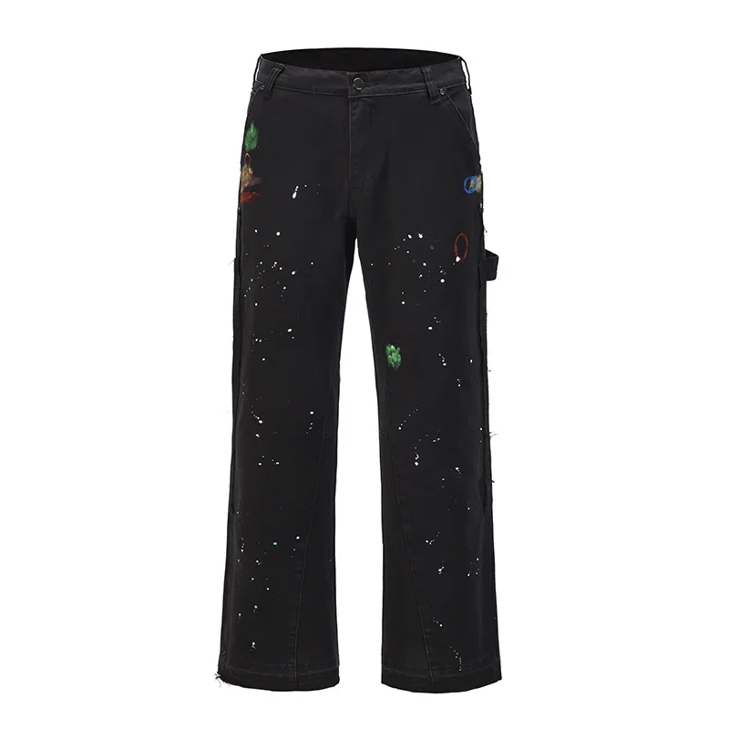 Men's Graffiti Print Wide-Leg Flare Pants