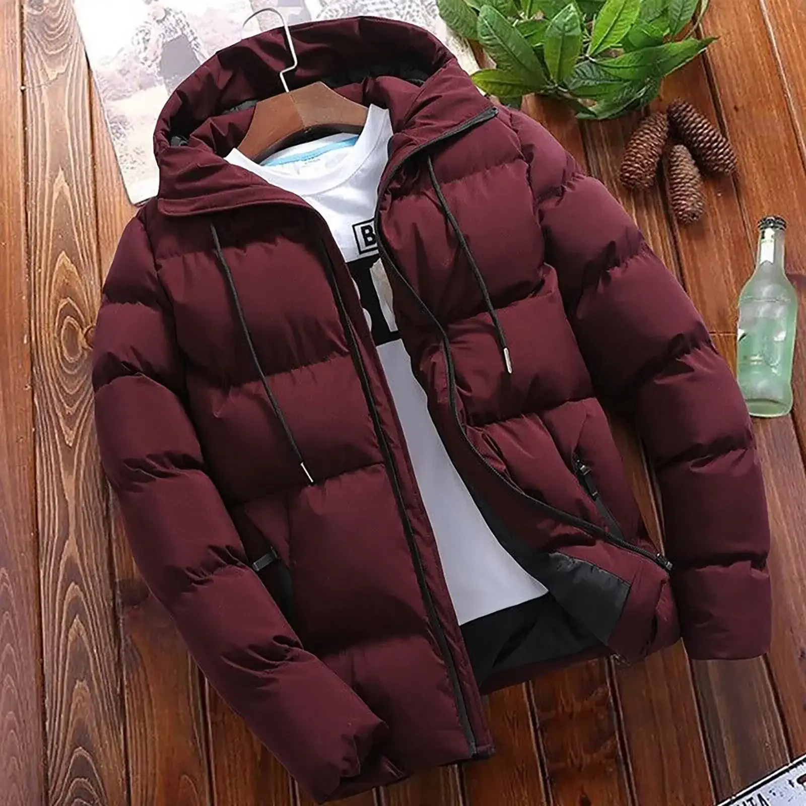Fashion Parkas Men Overcoat Men's Casual Jacket Warm Hooded Thick Puffer Jacket