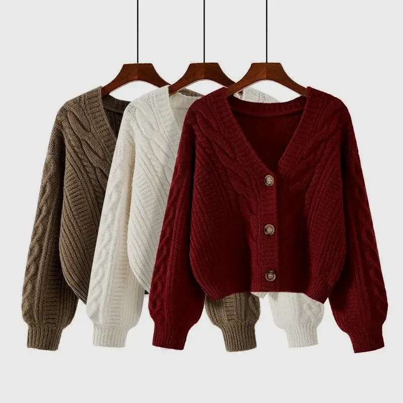 Female Solid Sweater Women Knitted Coats Fashion Cardigan Long Sleeve Casual Cardigans Knitwear