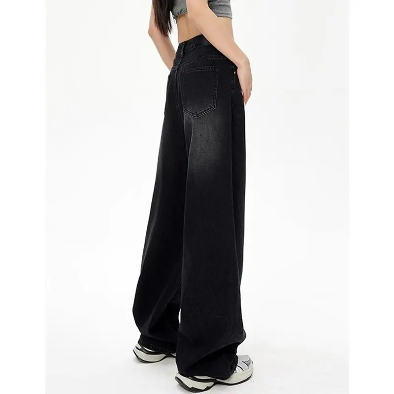 Women's Retro Loose High-Waisted Jeans