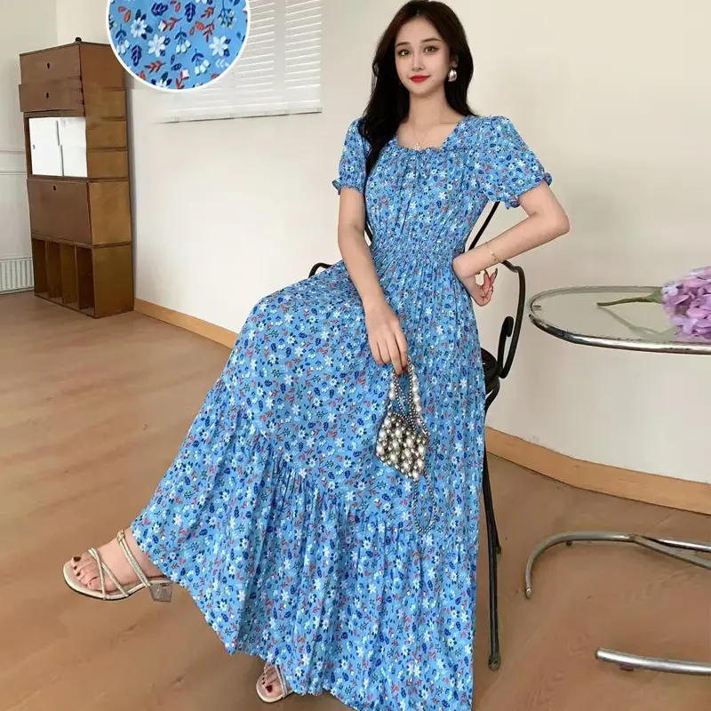 Floral Dress Print Midi Beachwear High ...