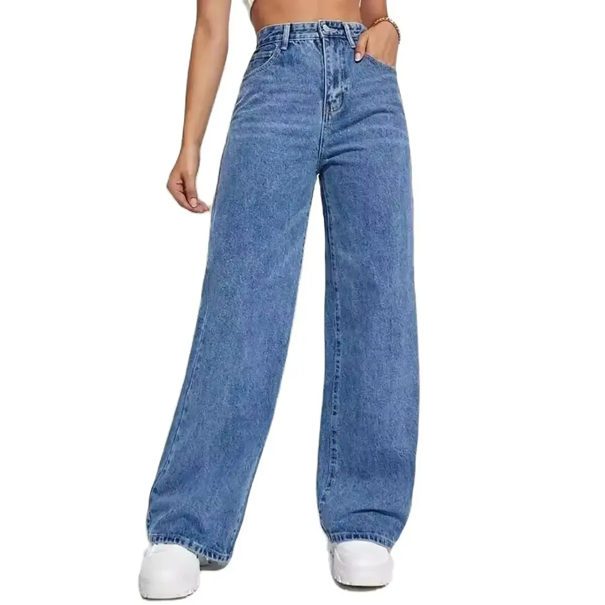 Stylish Retro High-Waisted Jeans