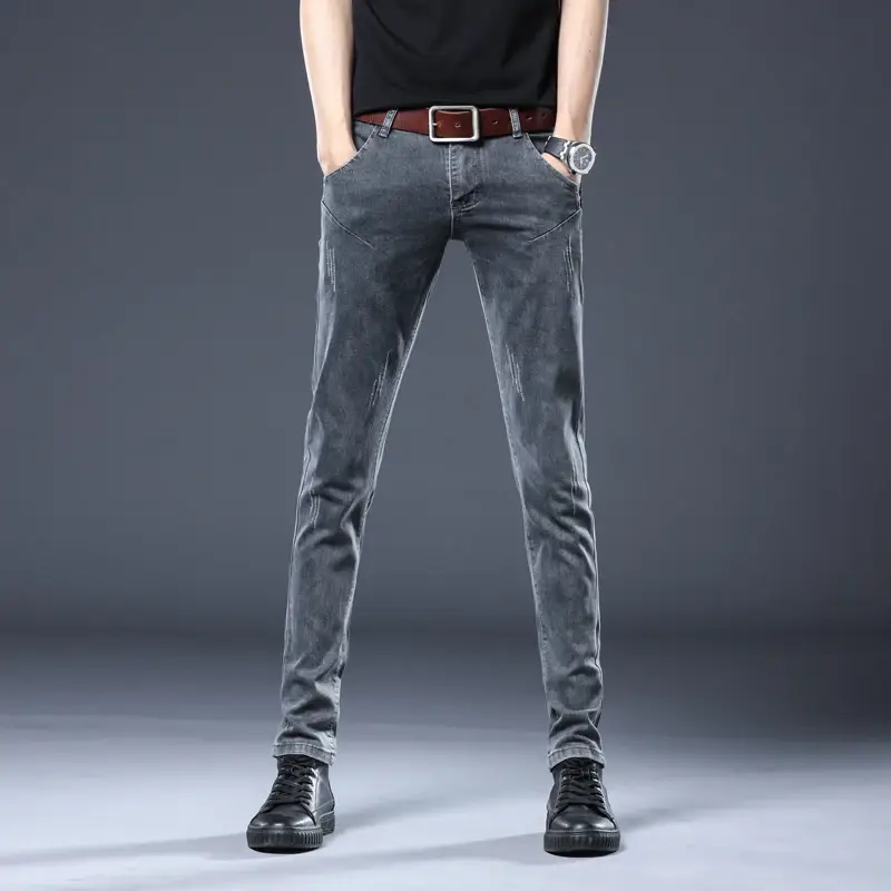 Men's Slim Elastic Fashion Vintage Casual Denim Trousers