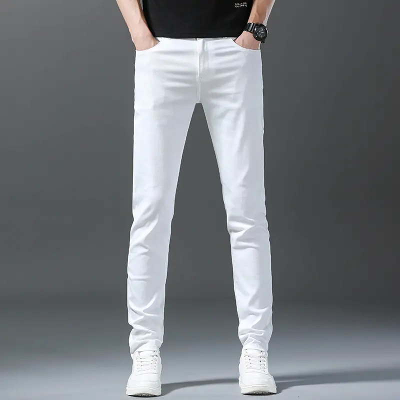 Men's Fashion Slim Jeans Stretch Denim Trousers Casual Business Pencil Pants