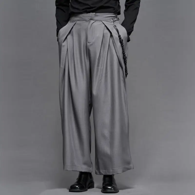 Men's Trendy Vintage Casual Ankle Length Wide-Leg Suit Pants