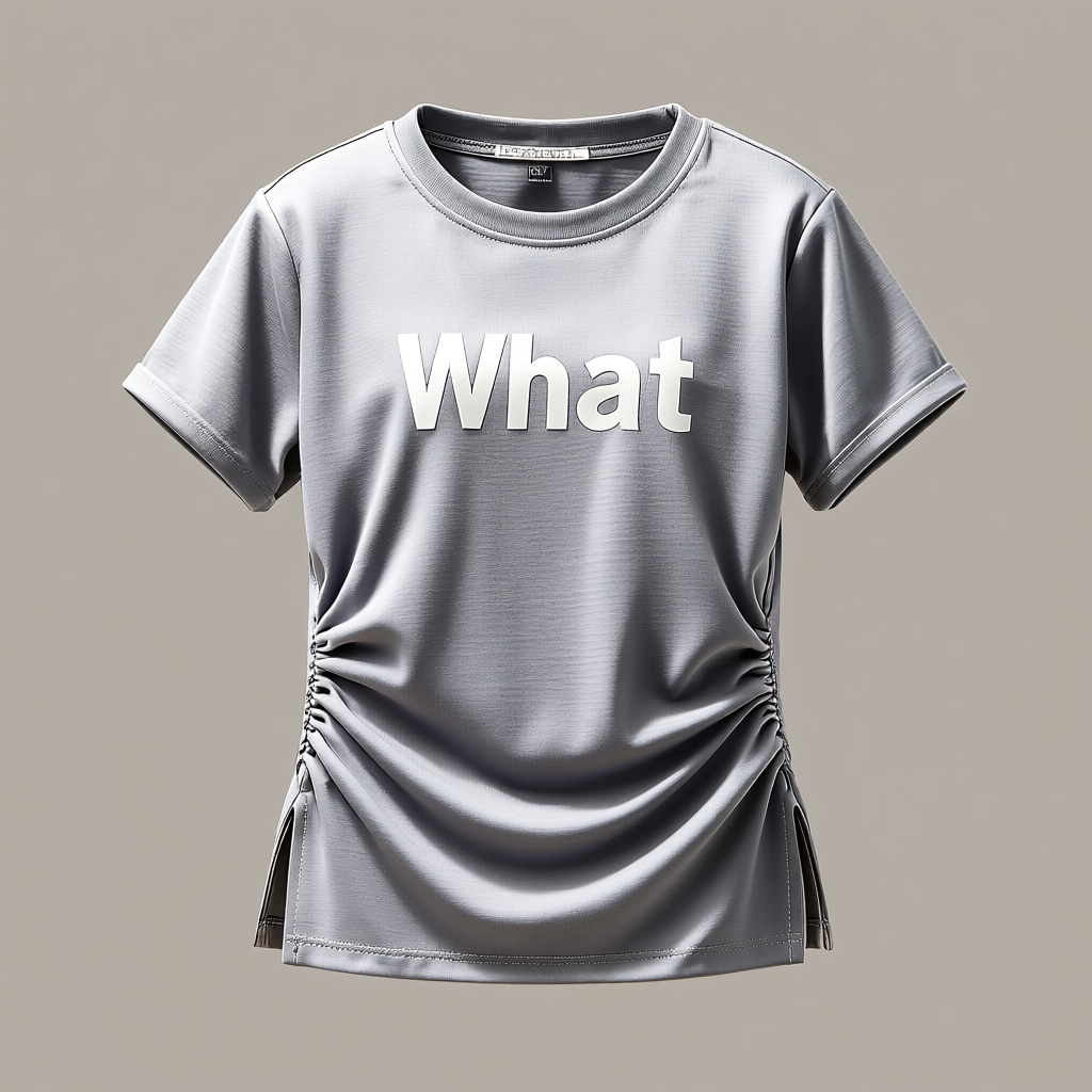 What Printed Women's Ruched Short Sleeve T-Shirt