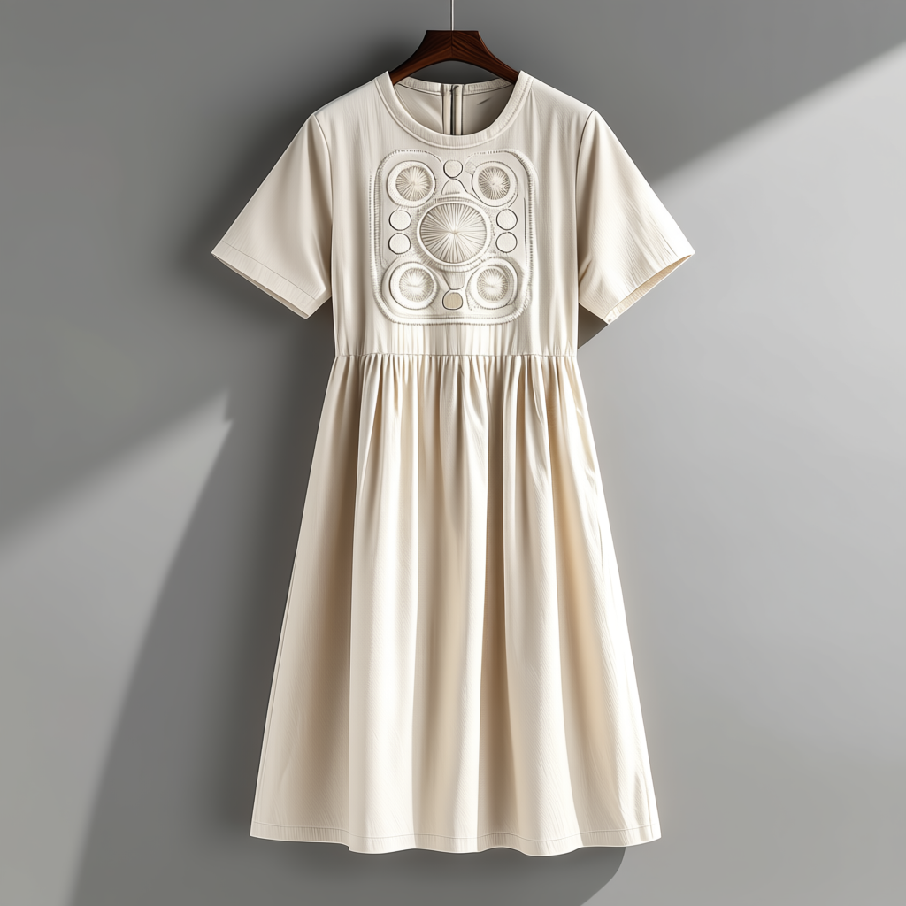 Embroidered Geometric Pattern Dress