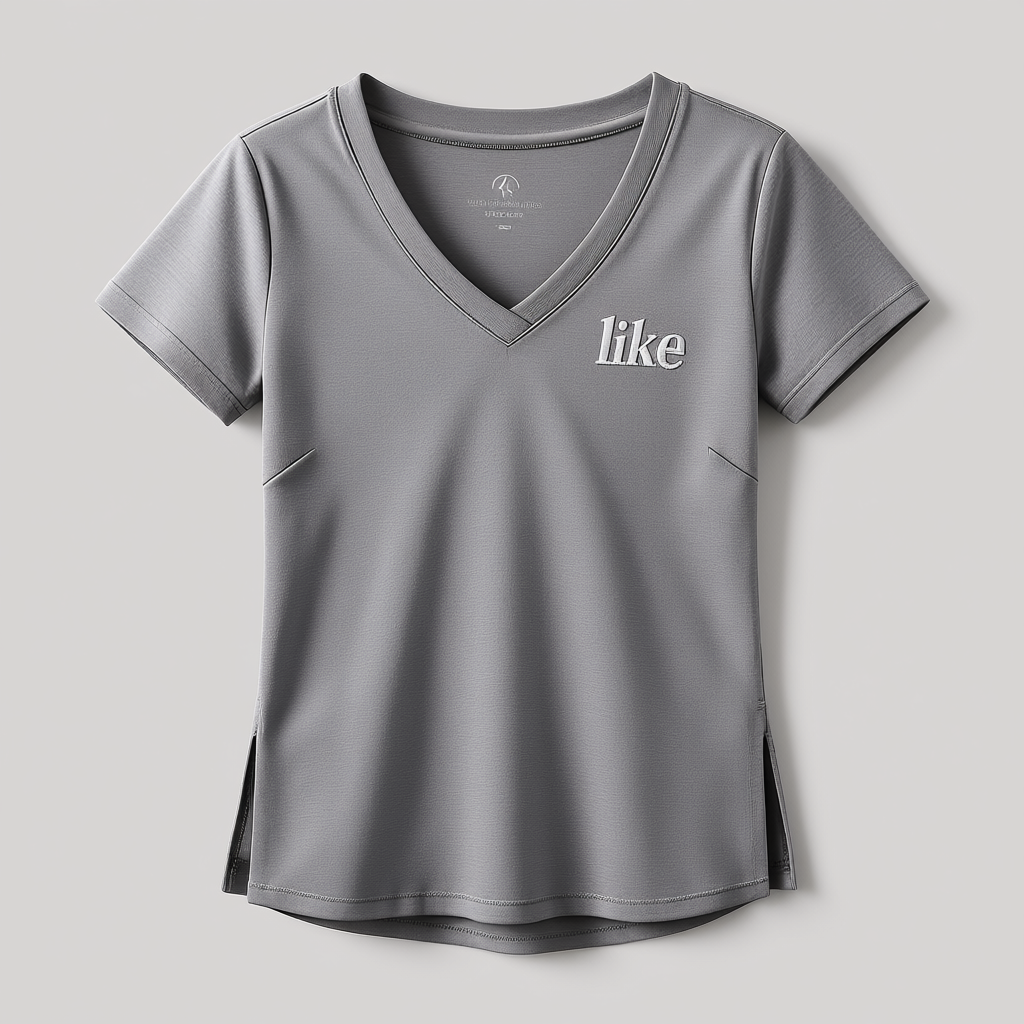Women's V-Neck T-Shirt with Embroidered