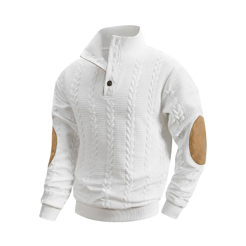 Men's Knitted Long-Sleeved Sweatshirt Slim Fit Stand-Up Collar Pullover Sweaters Comfortable Men's Sweatshirt