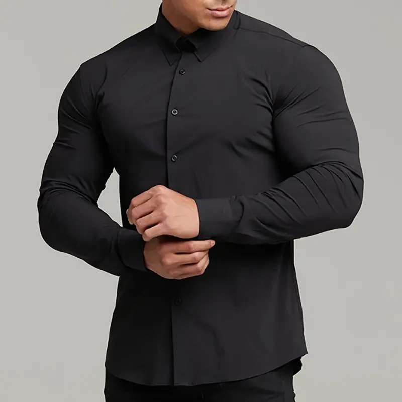 Fashion Casual long Sleeve Shirt Men Social Business Dress Shirt