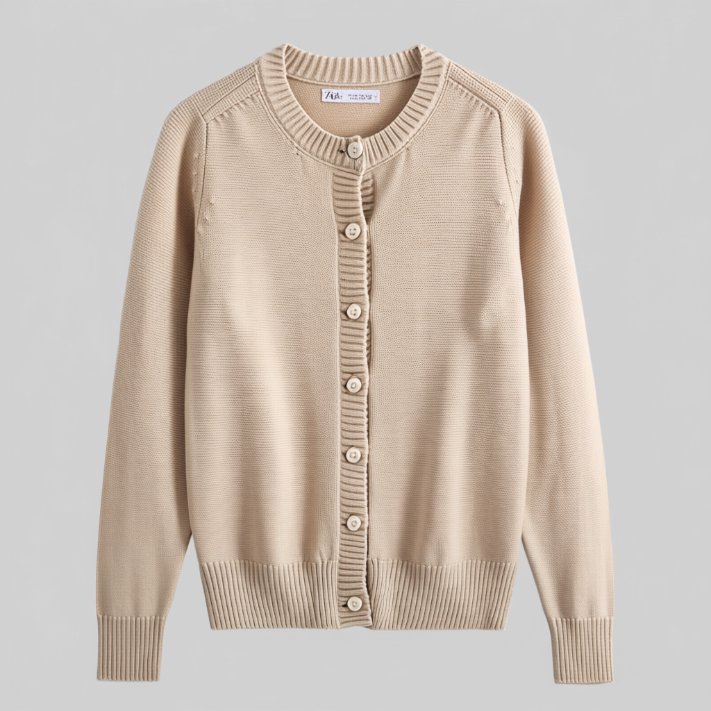 Women's Knit Cardigan Sweater O-Neck Single Breast...
