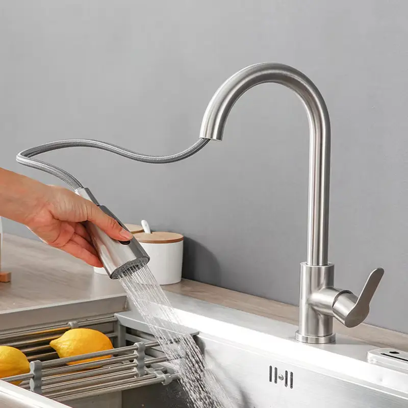 Kitchen Faucet Single-Hole Pull-Out Spout Kitchen Sink Mixing Faucet
