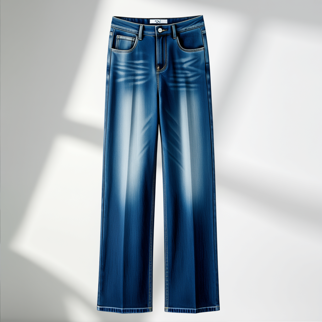 Men's Wide-Leg Denim Fashion Jeans Cotton Blend