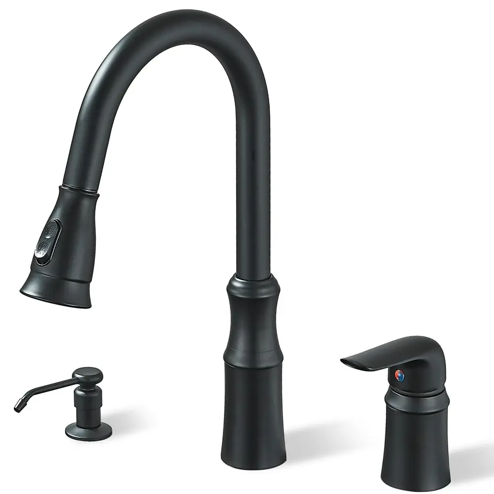 Kitchen Sink Faucet 3 Hole Kitchen Faucets with Pull Down Sprayer