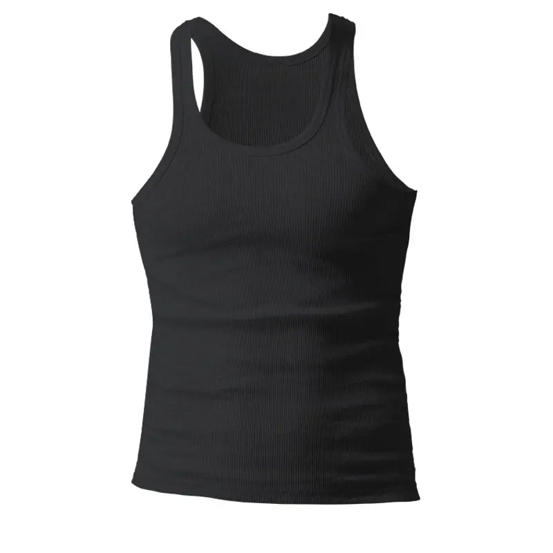 Casual Simple Solid Ribbed Tank ...