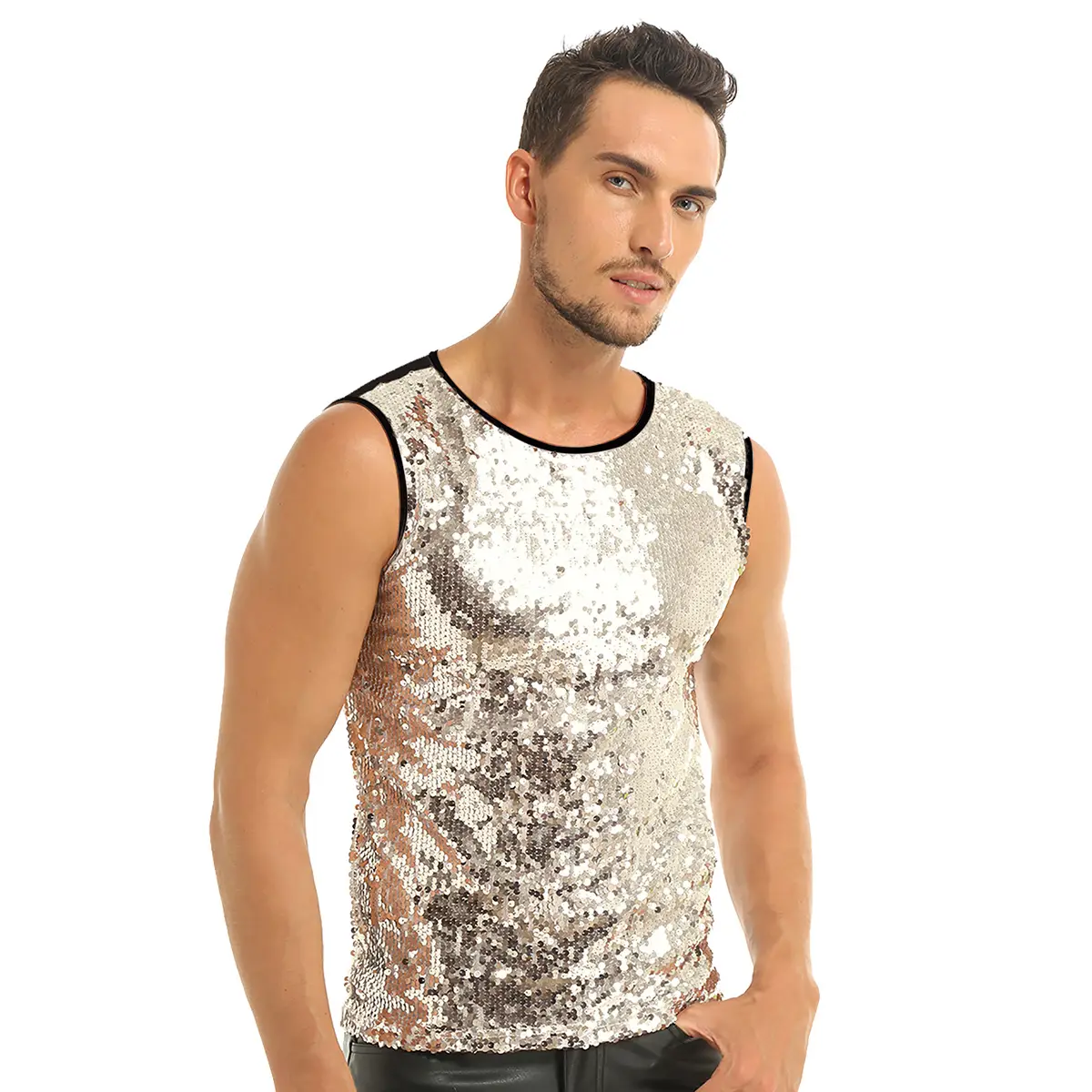 Men Vest Top Sleeveless Crew ...