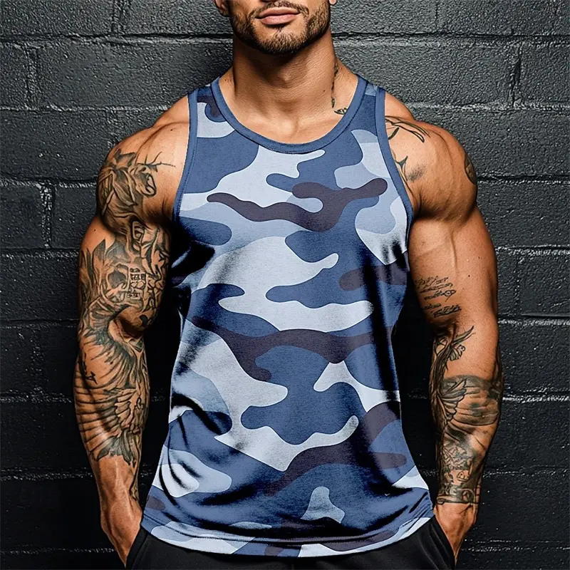 Men Classic Camo Print Fitness ...