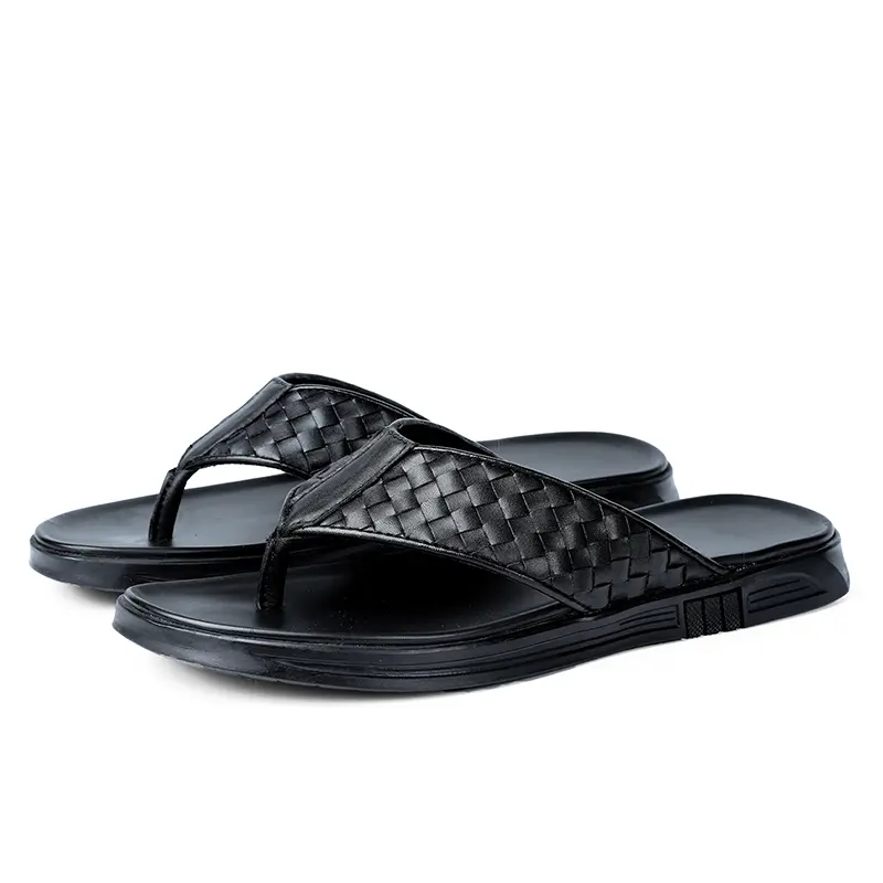 Genuine Leather Men Flip-flops Casual Shoes Outdoor Beach Men Slides Flip Flops