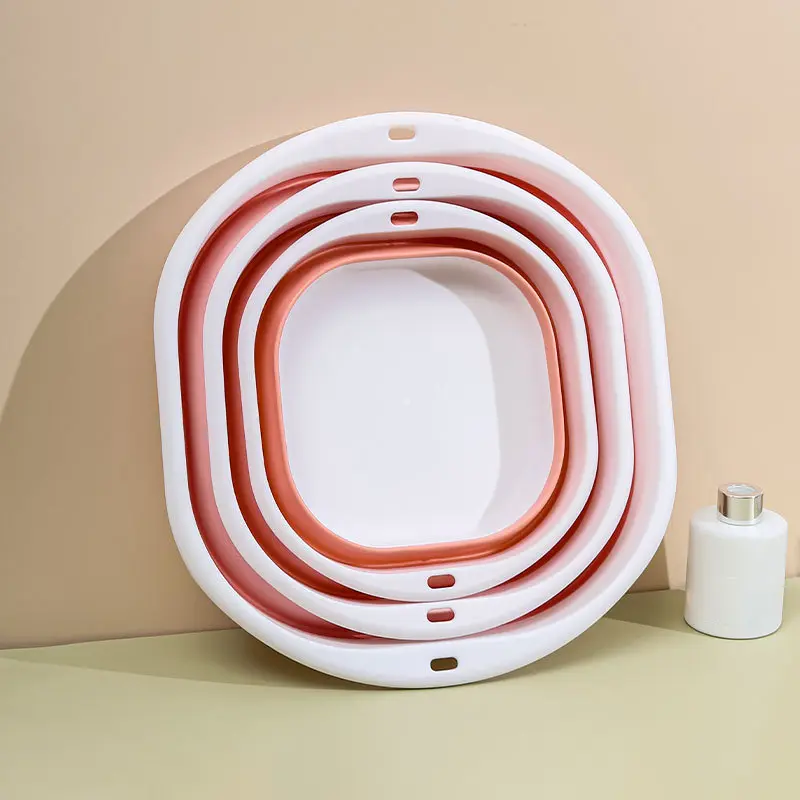 3 Pcs Plastic Folding Basins Portable Wash Basins Bathroom Kitchen Accessories Wash Basins