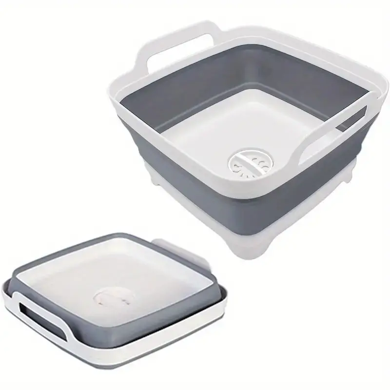 Collapsible Dish Basin With Drain Plug Space Savin...