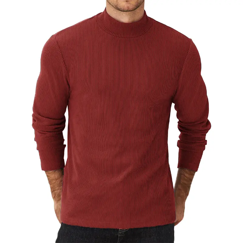 Men's Mock Turtleneck Sweaters Long Sleeve High Neck Pullover Warm Casual Thermal Half Neck Knitted Pullover Sweaters