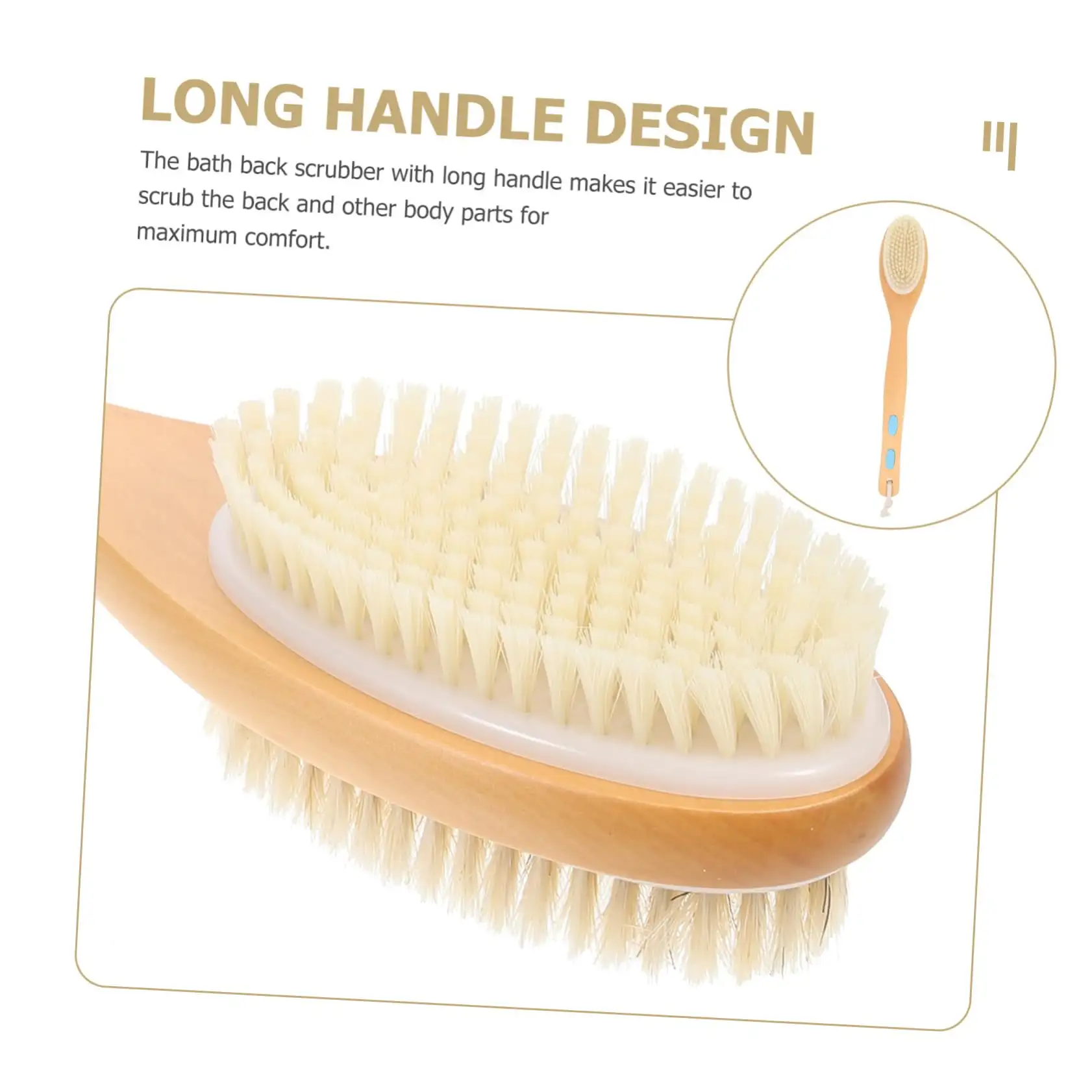 Wooden Body Brush Exfoliating Back Scrubber Massage Bath Shower Spa Dry Brush Tool