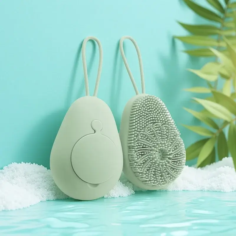 Silicone Body Scrubber Exfoliating Brush Refillabl...