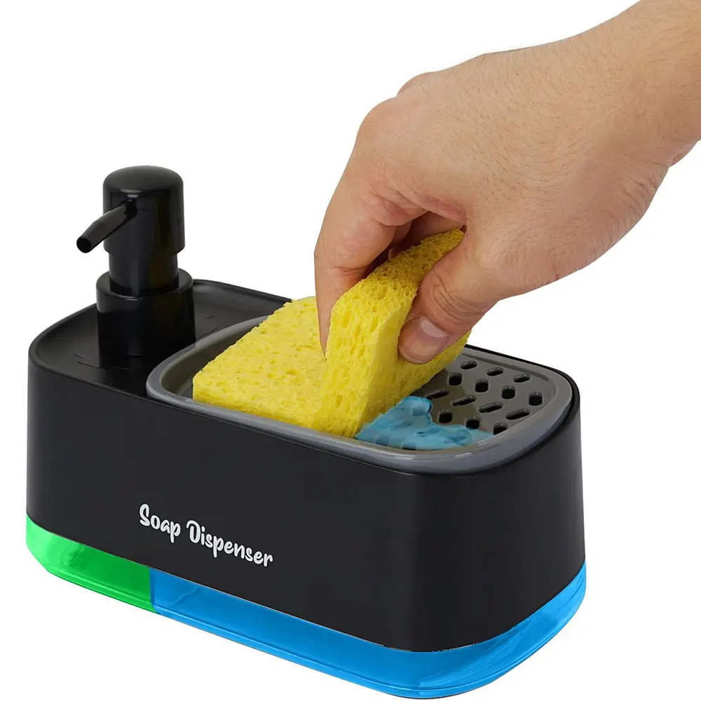 Dispenser Detergent Soap Dispenser with Sponge Hol...