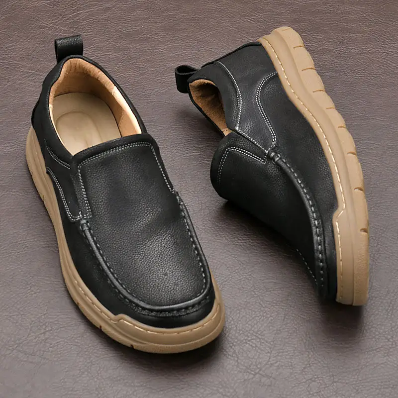 Cowhide Suede Men's Casual Leather Shoes