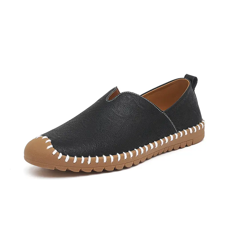 Men's Leather Shoes Simple Oxford Sole Casual Shoes Comfortable Soft Sole Lightweight Non-Slip Loafers
