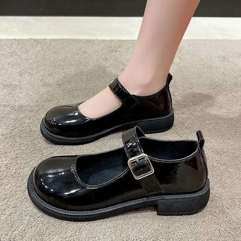 Low-Heeled Round-Toe Mary Jane Shoes