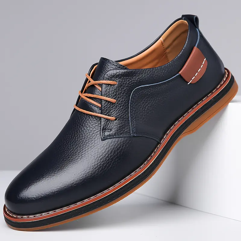 Men's Leather Shoes Anti-Slip Wear-Resistant Commuter Comfortable Casual Shoes For Business