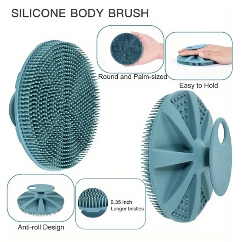 Soft Silicone Body Scrubber Brush Handheld Shower ...