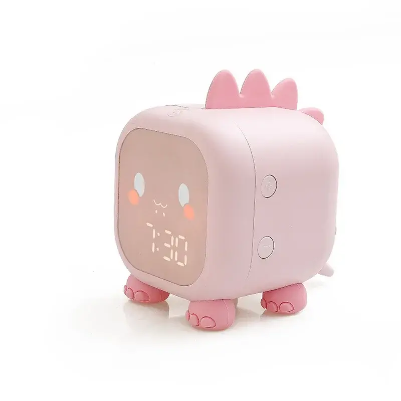 LED Alarm Clock for Bedroom Cute Dinosaur Digital Clock with Night Light Intelligent Sleep Wake Up Function