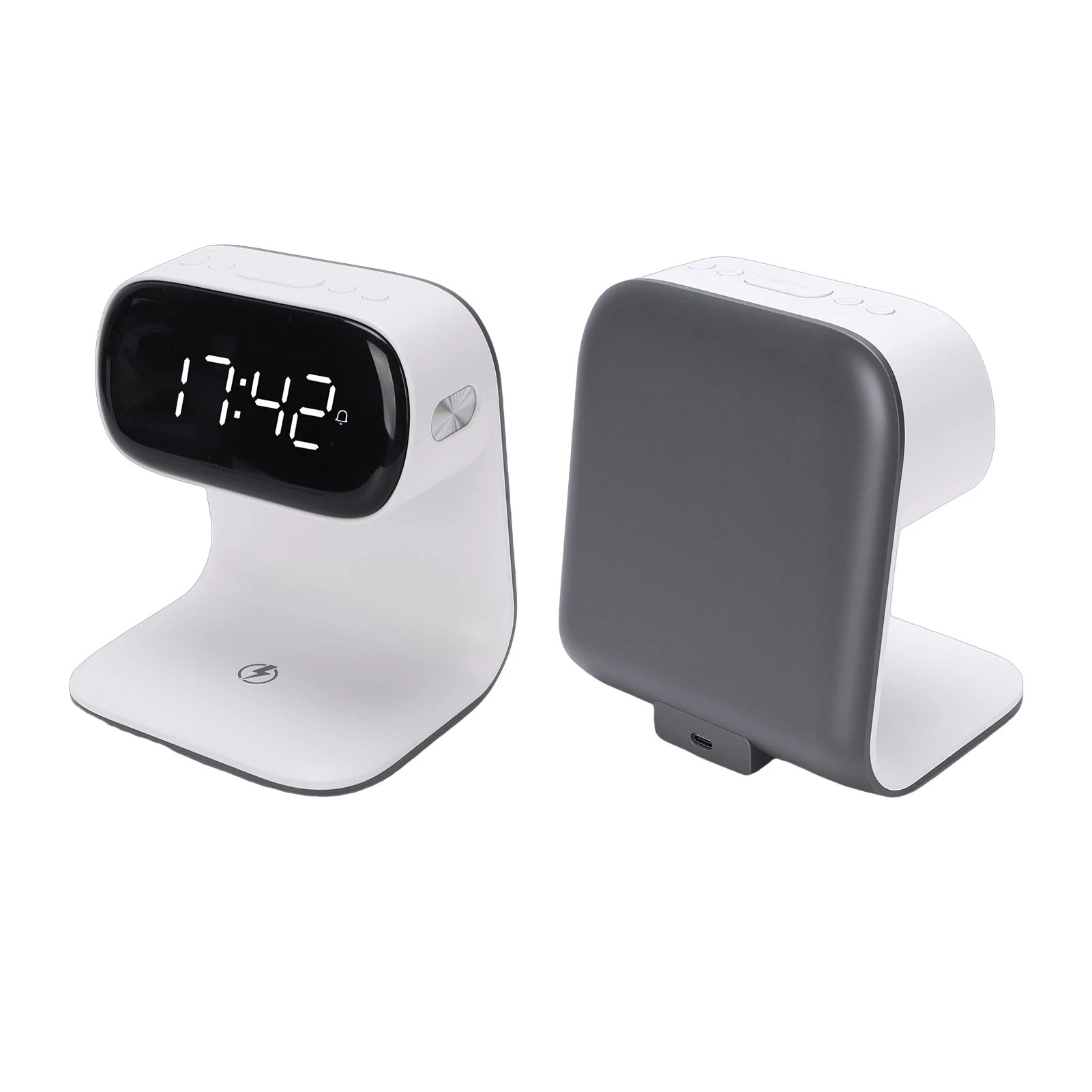 Digital Alarm Clock with Wireless Fast Charging Station 15W Touch Smart Lamp 3 Colors Nightlight for Living Room and Bedside