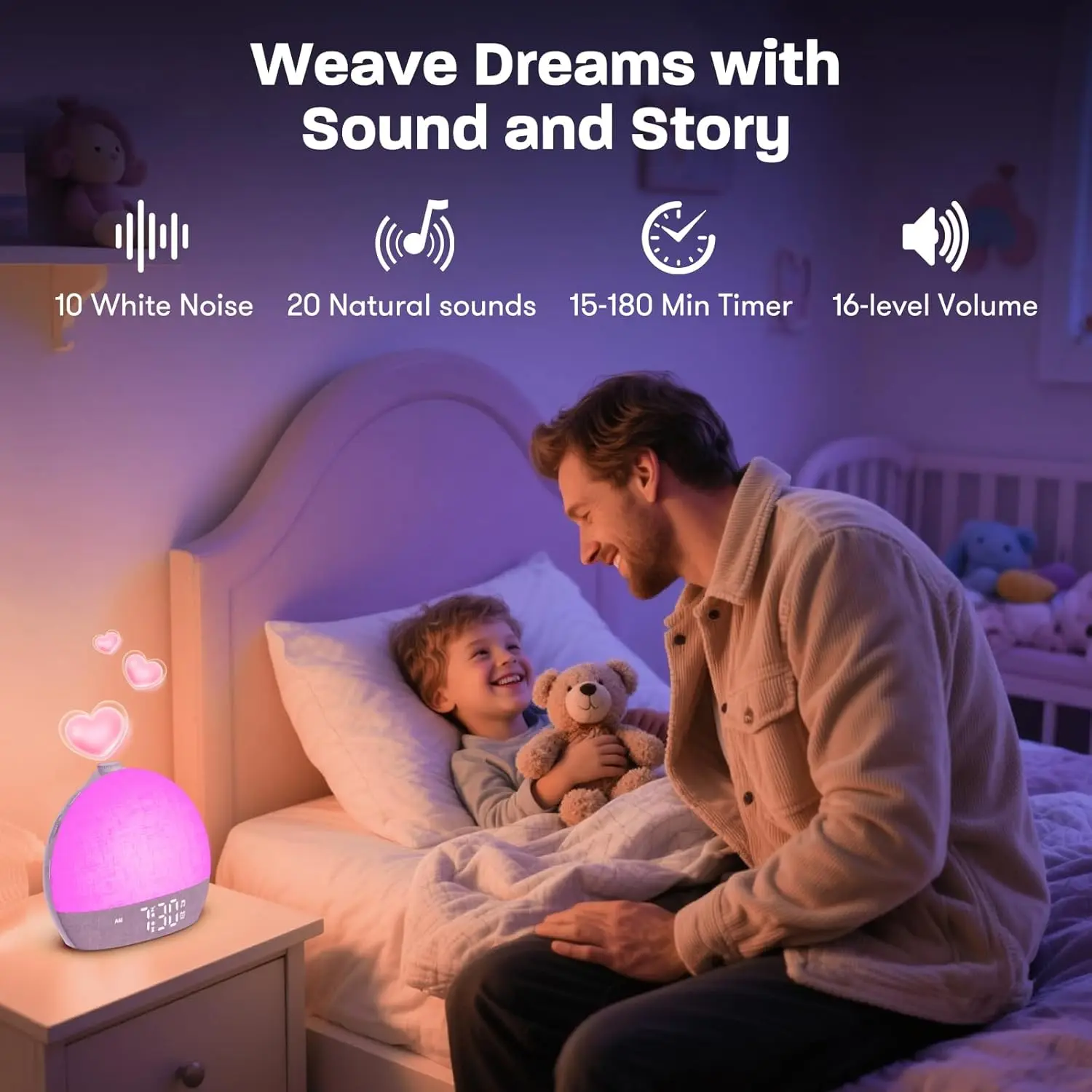 Hemispherical Smart Alarm Clock with Wake-Up Timer and Dimmable Light Function