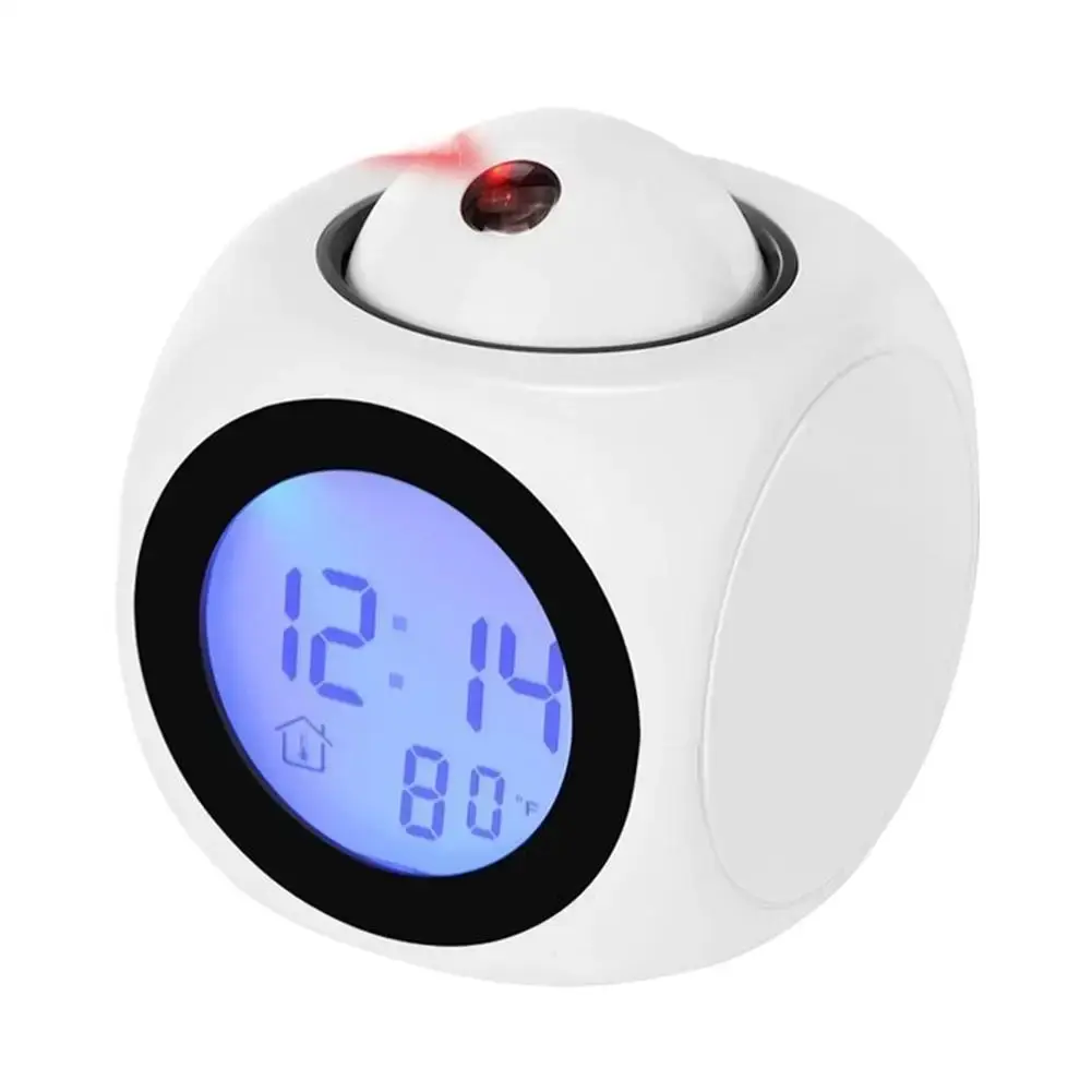 Digital Projection Laser Alarm Clock with Home Decor Design for Bedroom Bedside Table