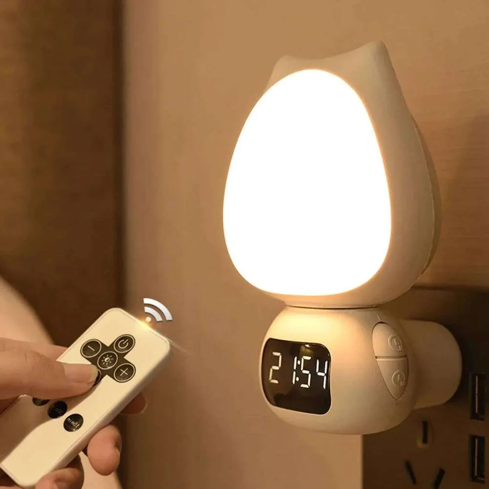 Mini LED Digital Desk Clock 3-Color Night Light Adjustable