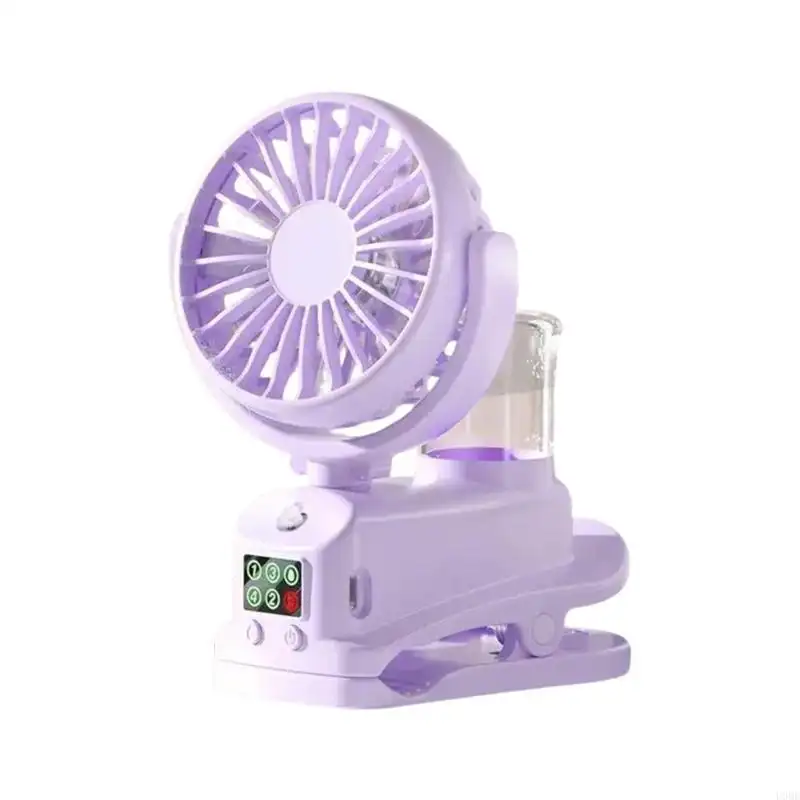 Clip On Air Cooling Fan 4 Speed Adjustable Quiet Small Desk USB Fan For Travel