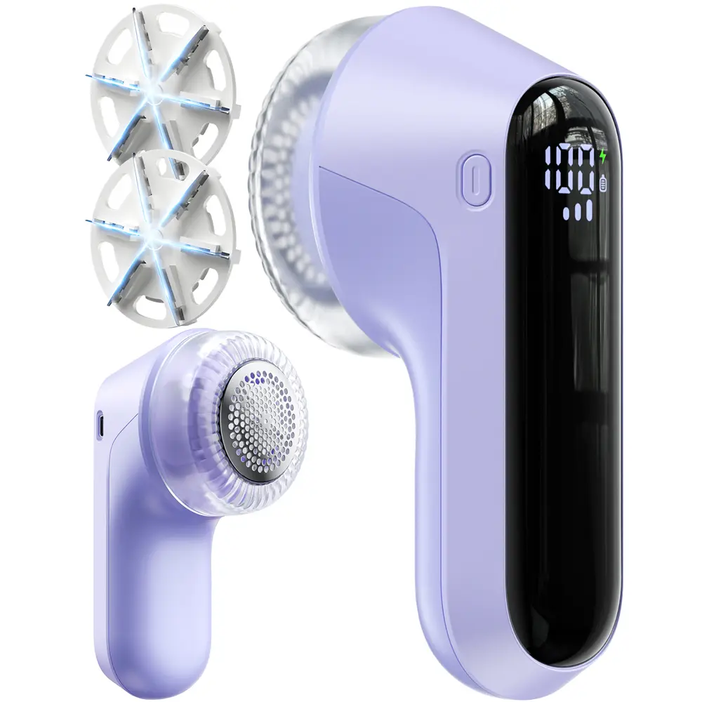 Rechargeable Fabric Shaver with Digital Display, Portable Lint Remover for Sweaters and Clothing