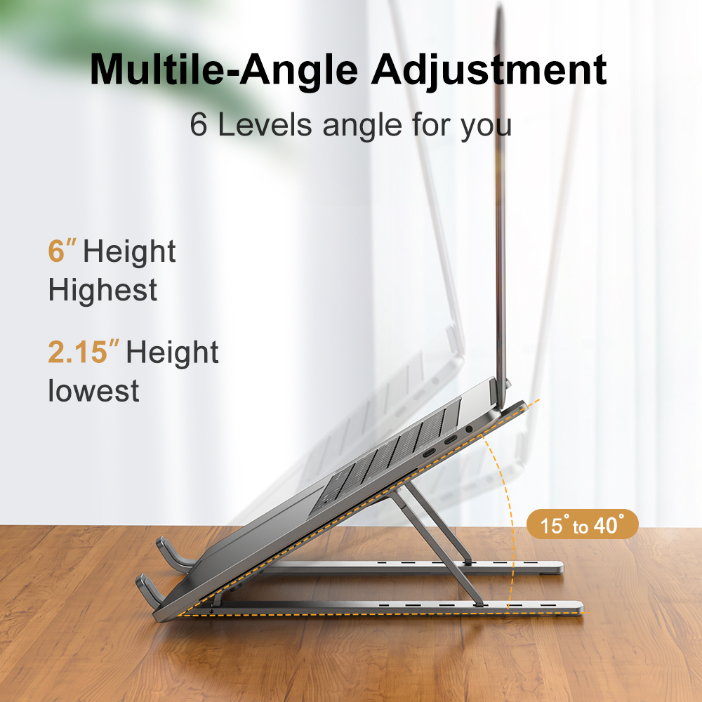 Foldable Aluminum Laptop Stand Computer Metal Holder Folding Laptop Holder Desktop Stand