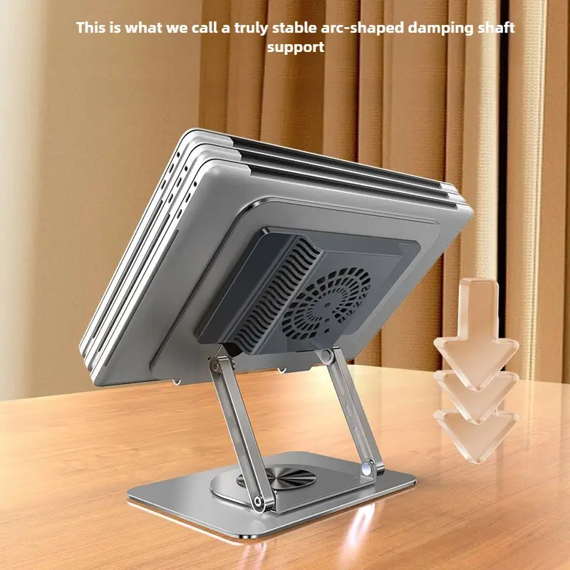 Laptop Cooling Base with Fan Elevated Stand for Tablet and Laptop Universal Adjustable Height Desktop Rack