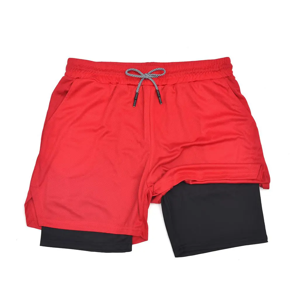 Men's Double Layer Fitness Shorts ...