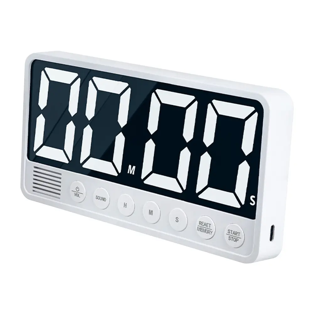 Digital Timer USB Rechargeable Count Up/Down Timer LED Display