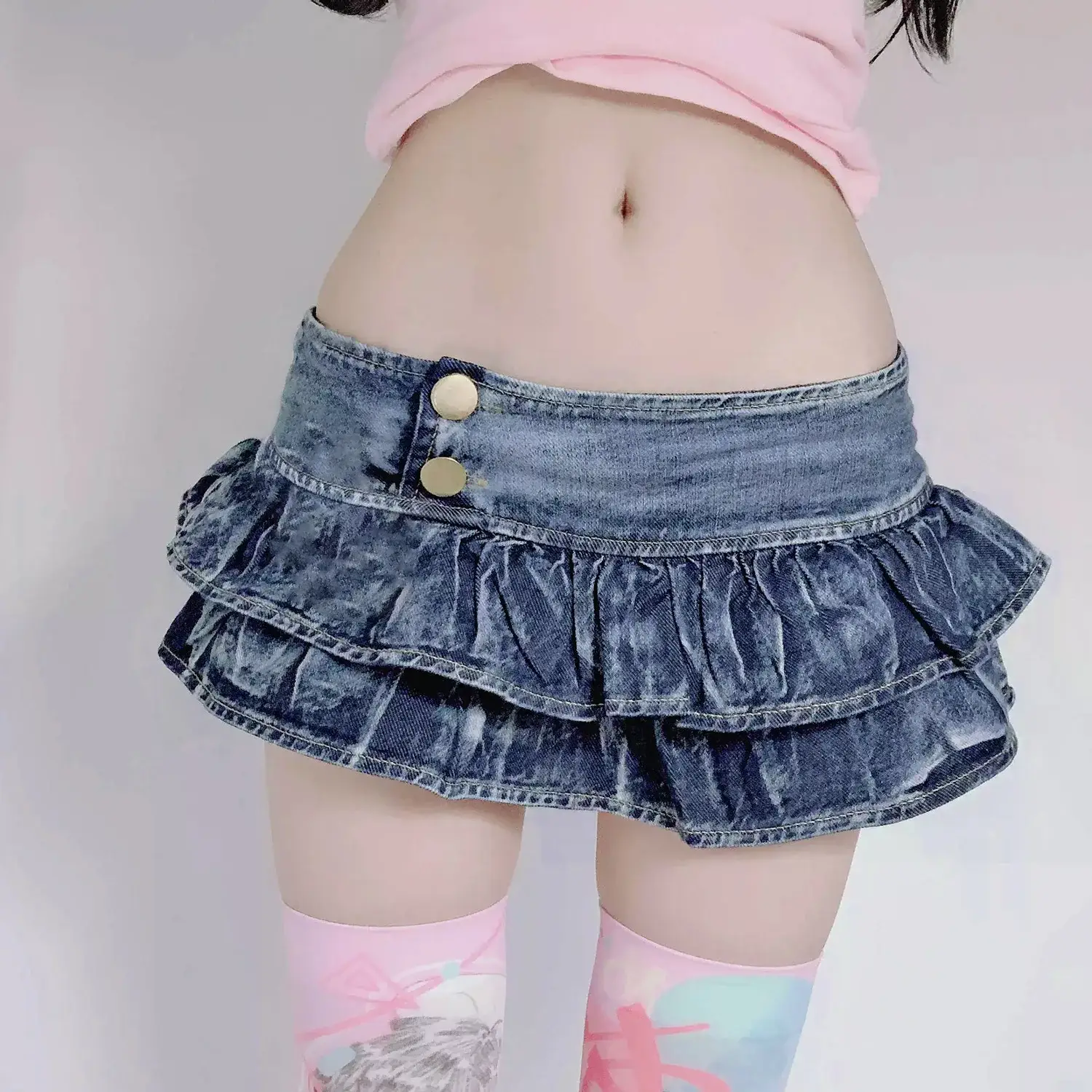 Female Ruffles Super Short Mini Skirt Pleated Skirt