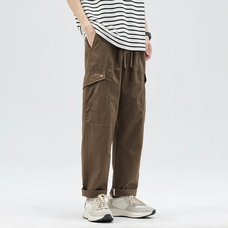 Men's Cargo Pants Large Pockets Casual Baggy Trousers